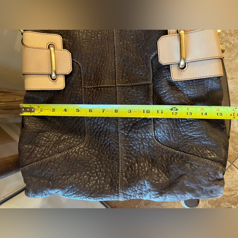 orYANY Foldover Large Crossbody Satchel Tote Bag Premium Leather Handbag Beige - Picture 12 of 14